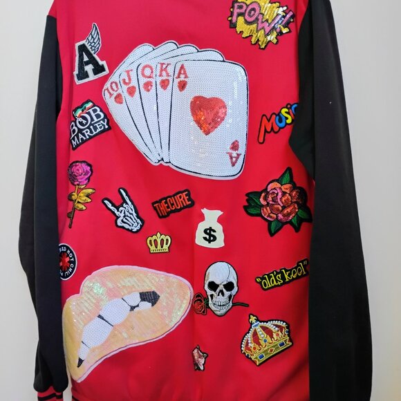 Men's large varsity style jacket with patches - Picture 3 of 6